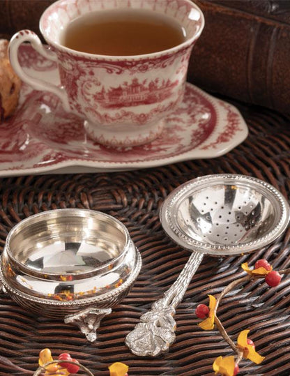 A Royal Pour Brass Tea Strainer 33724 by Victorian Trading Co
