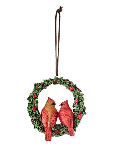 Birds Of A Feather Wreath Ornament (set Of 2) 33806