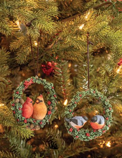 Birds Of A Feather Wreath Ornament (set Of 2) 33806