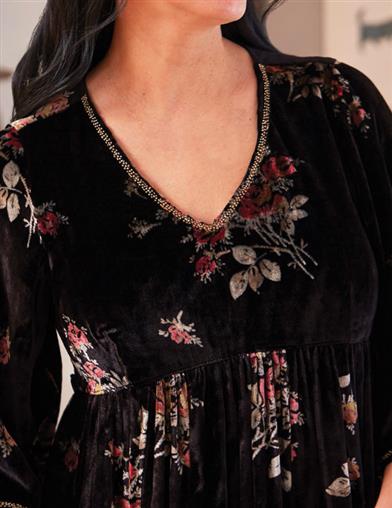 April Cornell Midnight Bouquet Velvet Dress 33827 by Victorian Trading Co