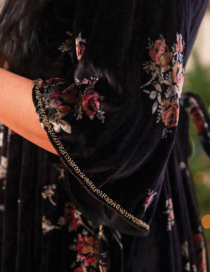 April Cornell Midnight Bouquet Velvet Dress 33827 by Victorian Trading Co