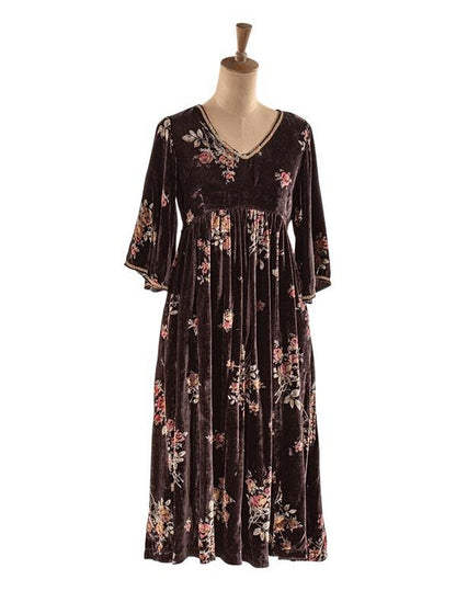 April Cornell Midnight Bouquet Velvet Dress 33827 by Victorian Trading Co