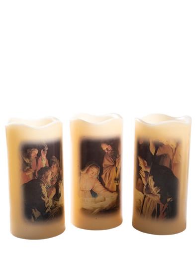Away In A Manger Nativity Candles (set Of 3) 33951