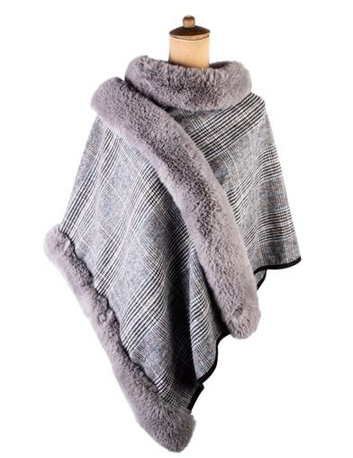 Wuthering Heights Faux Fur Trimmed Poncho 34053