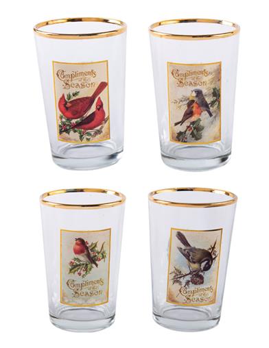 Winter Birds Juice Glasses (set Of 4) 34105