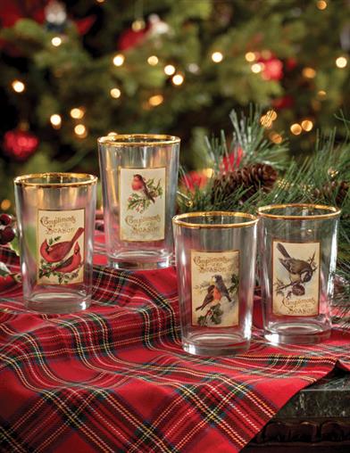 Winter Birds Juice Glasses (set Of 4) 34105