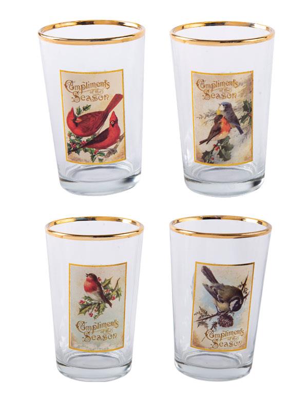 Winter Birds Juice Glasses (set Of 4) 34105