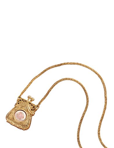 Golden Age Floral Purse Locket Necklace 34121