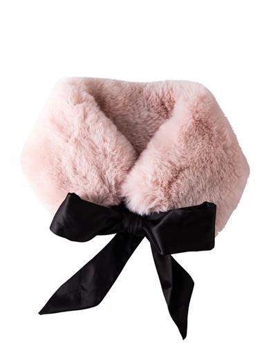 Faux Fur Stole With Black Ribbon 34171 by Victorian Trading Co