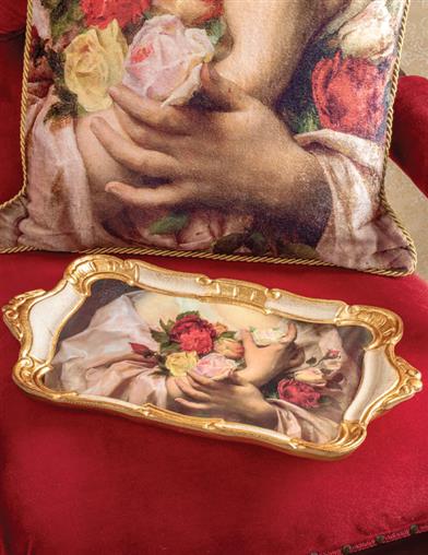 The Hands Of Grace Gilded Italian Tray 34174