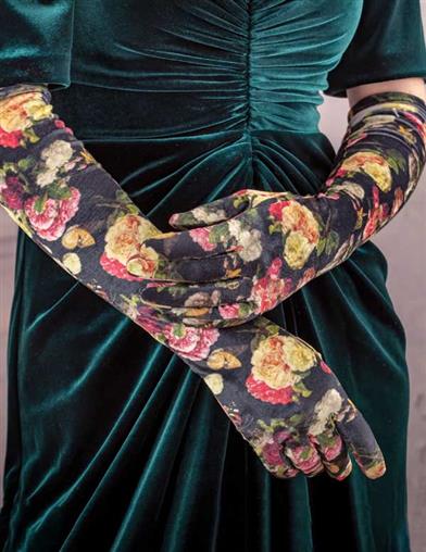 Butterflies And Blooms Opera Gloves 34191 by Victorian Trading Co
