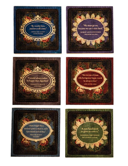 Old Book Cover Coasters (set Of 6) 34220