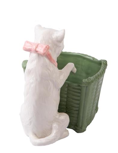 Porcelain Cat Match Holder 34239
