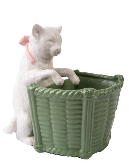 Porcelain Cat Match Holder 34239