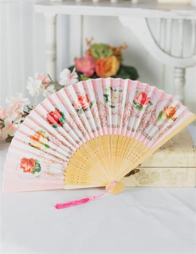 Hearts & Floral Fan 34321 by Victorian Trading Co