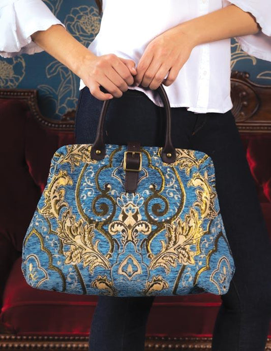 Blue Damask Carpet Bag 34324