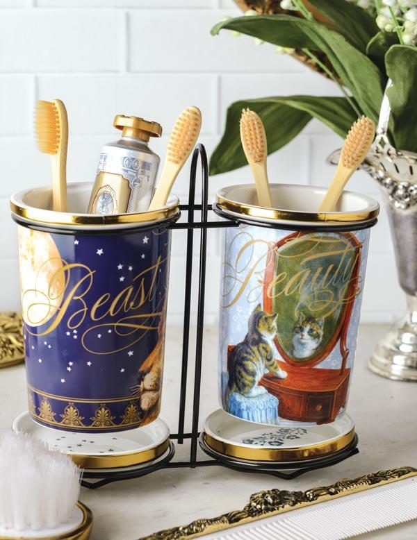 Beauty And The Beast Ceramic Holders 34383 by Victorian Trading Co