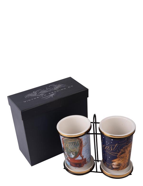 Beauty And The Beast Ceramic Holders 34383 by Victorian Trading Co