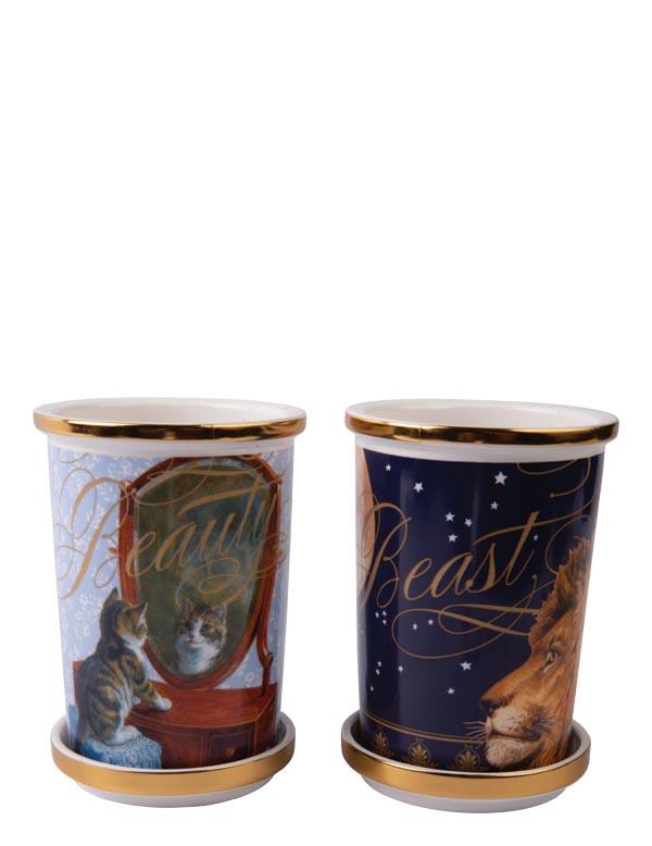 Beauty And The Beast Ceramic Holders 34383 by Victorian Trading Co
