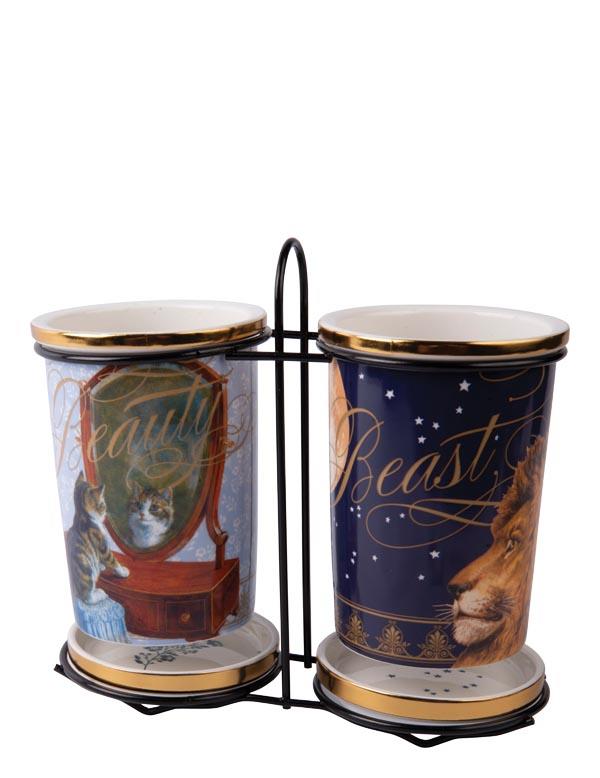 Beauty And The Beast Ceramic Holders 34383 by Victorian Trading Co