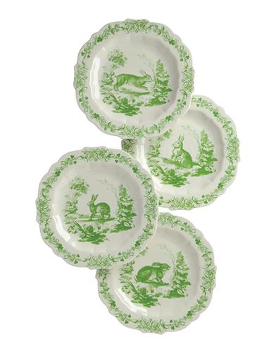 Lucky Rabbit Plates (set Of 4) 34418 by Victorian Trading Co