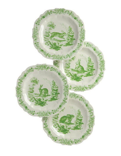 Lucky Rabbit Plates (set Of 4) 34418 by Victorian Trading Co