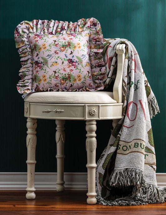 Secret Garden Ruffled Accent Pillow 34439 by Victorian Trading Co
