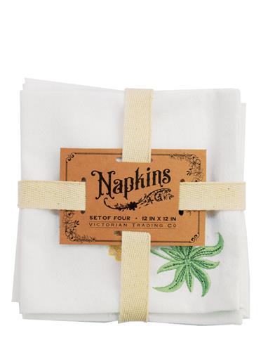 William Morris Embroidered Napkins (set Of 4) 34483 by Victorian Trading Co