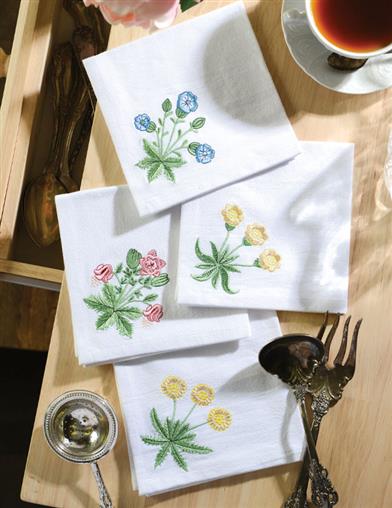 William Morris Embroidered Napkins (set Of 4) 34483 by Victorian Trading Co