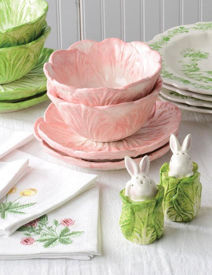Pink Cabbageware Bowl (set Of 2) 34493