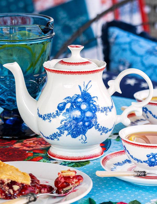 Summer Fruit Toile Teapot 34649