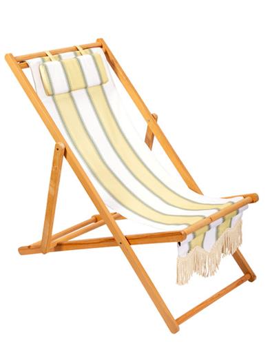 Willow Stripe Fringed Deck Chair 34676