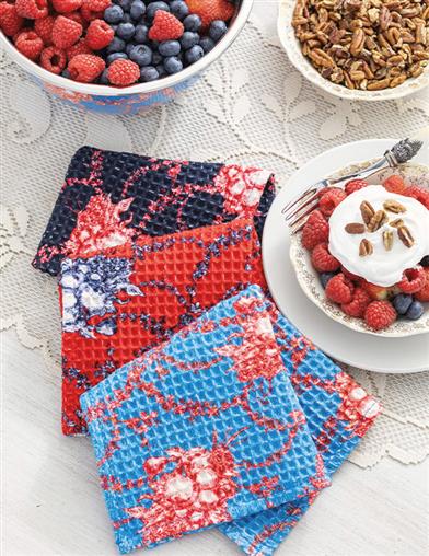 Summer Fruit Toile Waffle Weave Towels (set Of 3) 34861 by Victorian Trading Co