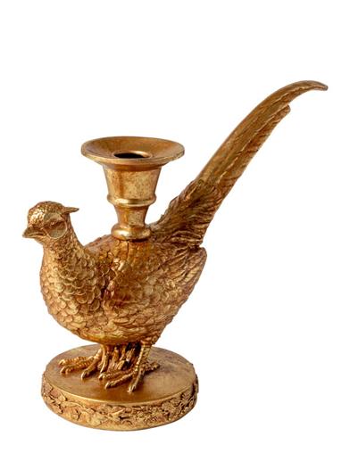Gilded Pheasant Candle Stick Holder 34867