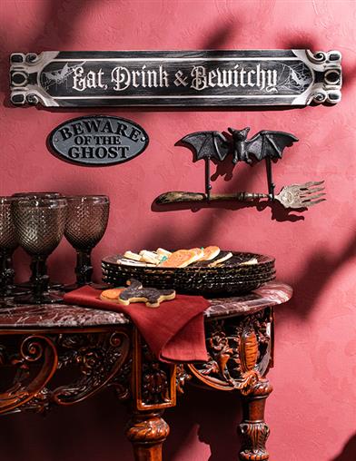 Eat Drink And Bewitchy Wooden Sign 34877