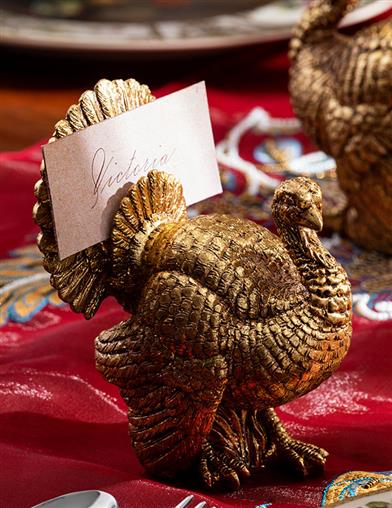 Golden Gobbler Turkey Placecard Holders 34890