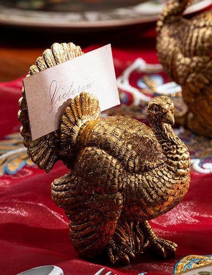 Golden Gobbler Turkey Placecard Holders 34890