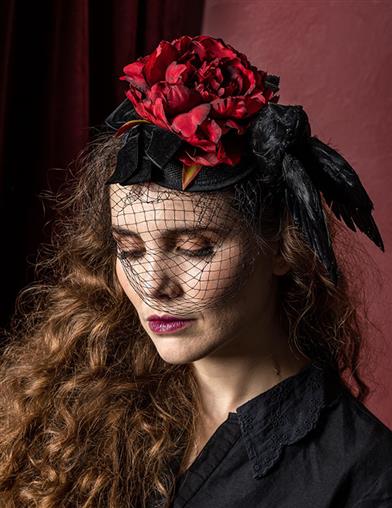 Ravishing Raven Fascinator 34929 by Victorian Trading Co