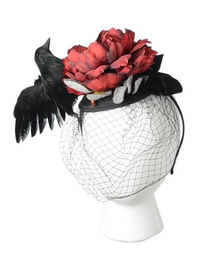 Ravishing Raven Fascinator 34929 by Victorian Trading Co