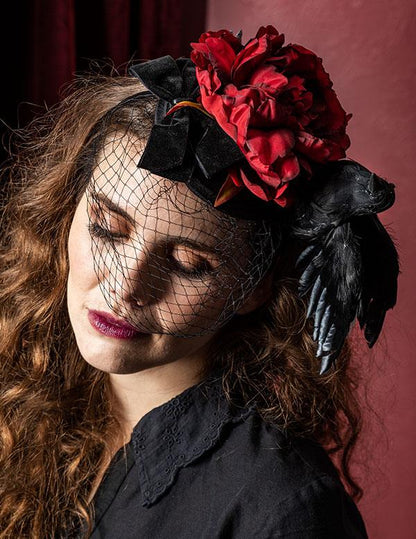 Ravishing Raven Fascinator 34929 by Victorian Trading Co