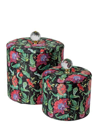 Jacobean Velvet Storage Rounds (set Of 2) 35002
