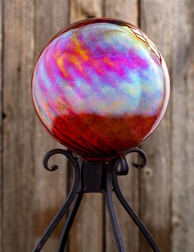 Red Swirl Glass Gazing Ball 35022