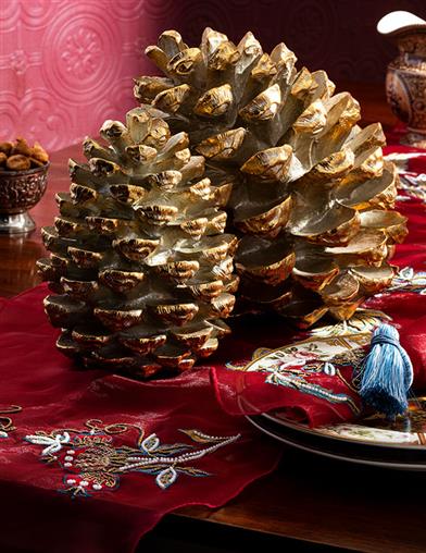 11" Gilded Grandeur Pinecone 35068 Victorian Trading Co