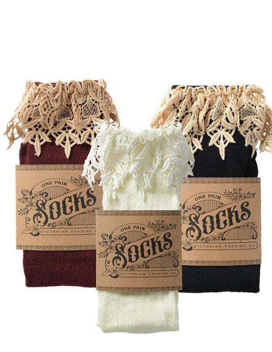 Knee High Lace Cottage Socks 35129 by Victorian Trading Co