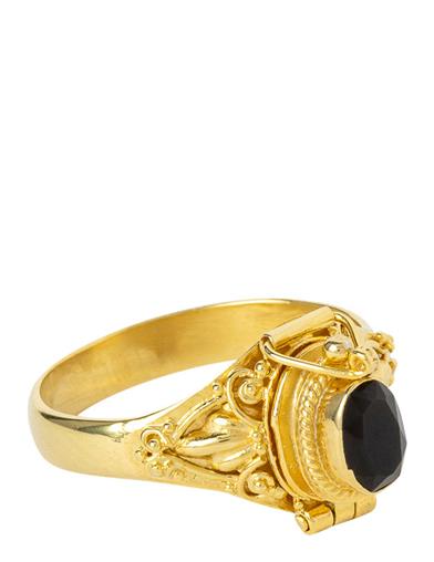 Gilded Onyx Poison Ring 35158