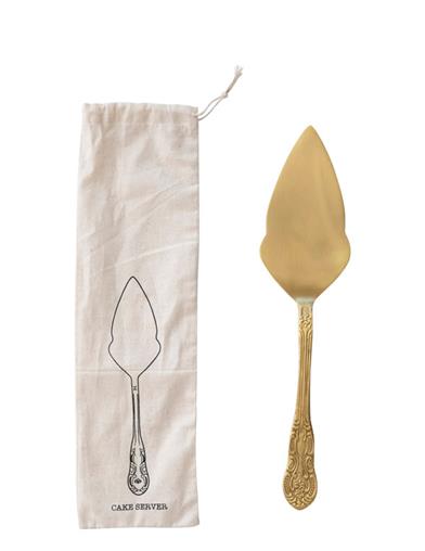 Etched Brass Cake Server 35202 by Victorian Trading Co