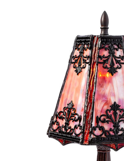 Marbled Mauve Glow Stained Glass Lamp 35246 Victorian Trading Co
