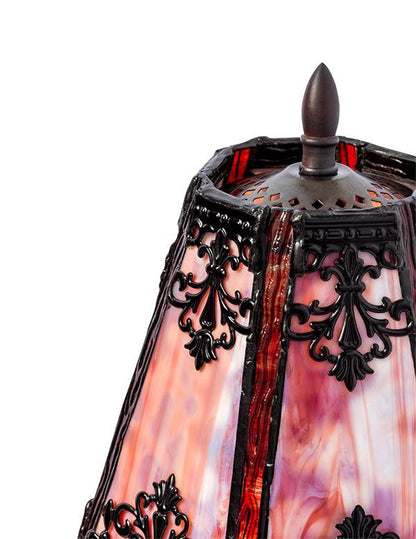 Marbled Mauve Glow Stained Glass Lamp 35246 Victorian Trading Co