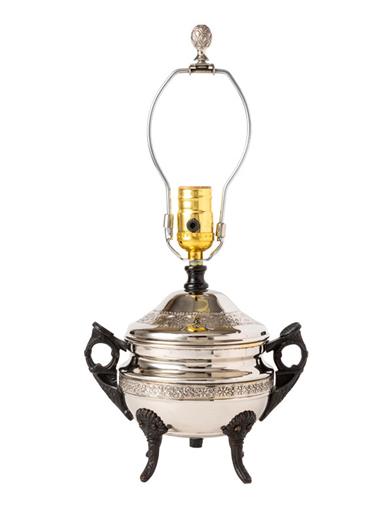 Silver Footed Jardiniere Lamp Base 35269 by Victorian Trading Co