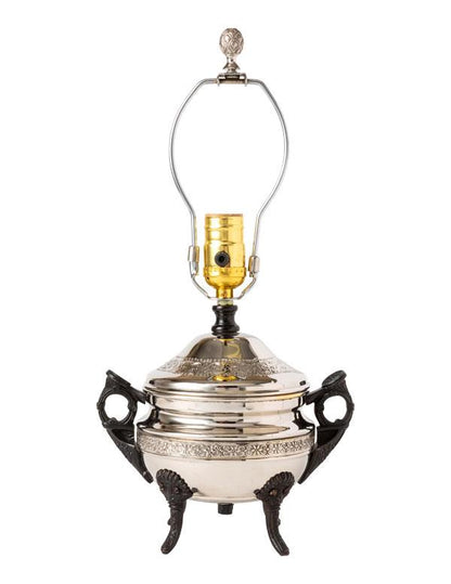 Silver Footed Jardiniere Lamp Base 35269 by Victorian Trading Co